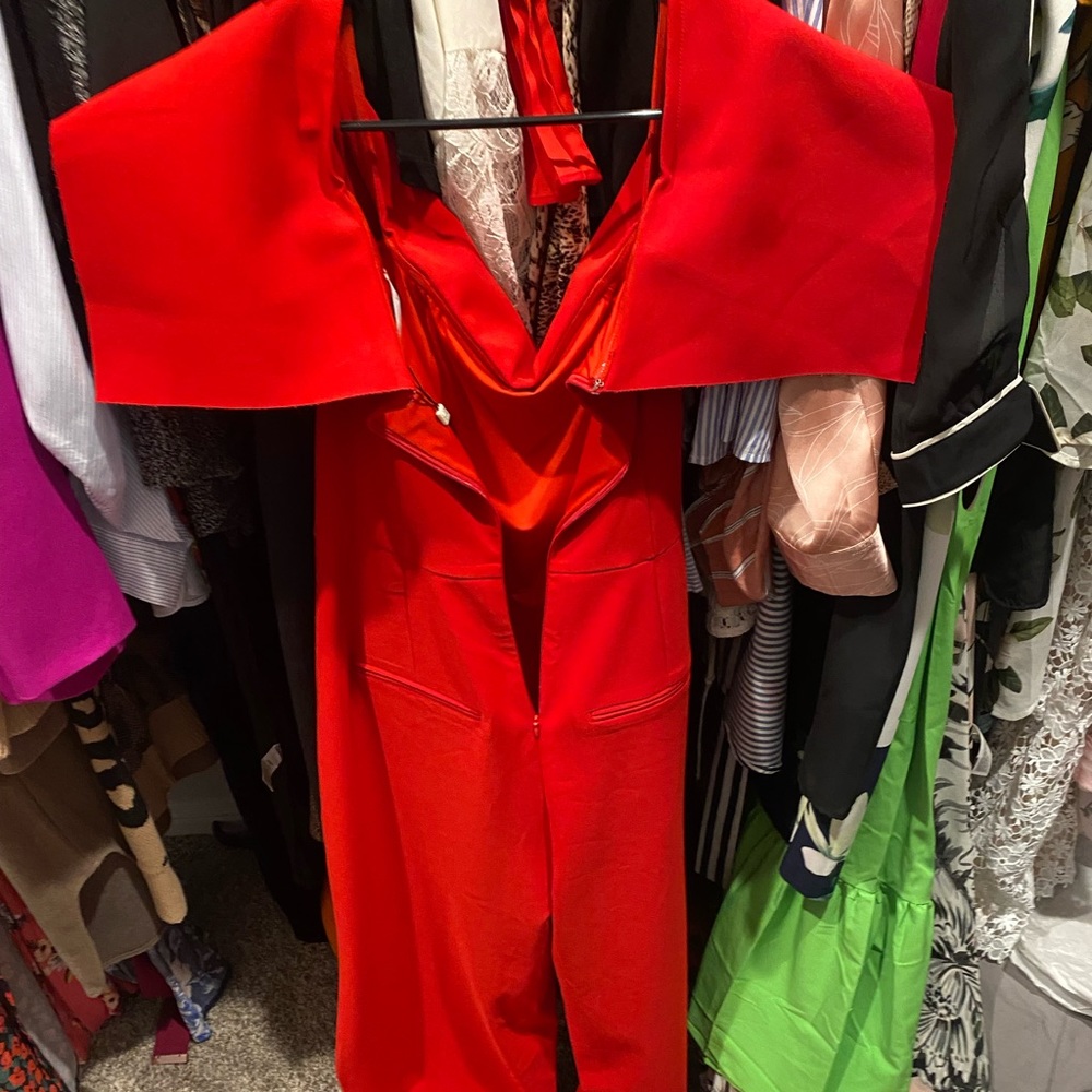Red Juliet Jumpsuit Brand: By Egreis. Size L! Never worn still has tag!